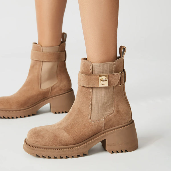 GATES TAUPE SUEDE - Women's Shoes - Steve Madden Canada