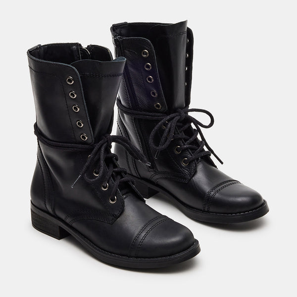 TROOPA3.0 BLACK LEATHER - Women's Shoes - Steve Madden Canada